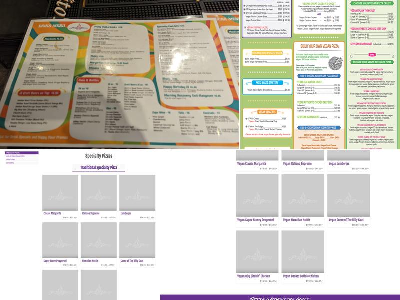 The Pizza Patio Menu