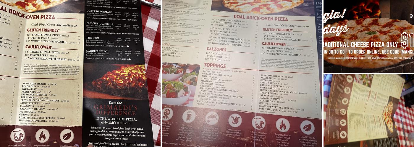 Grimaldi's Pizzeria Menu