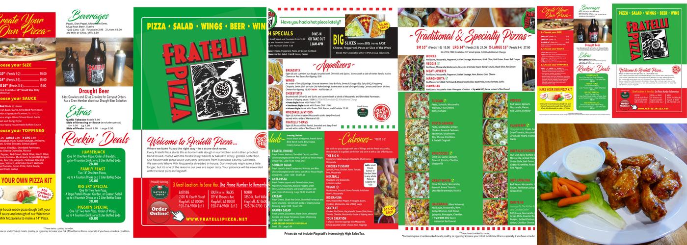 Fratelli Pizza Menu