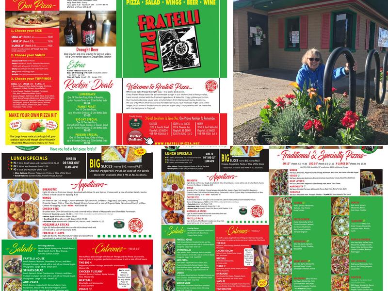 Fratelli Pizza Menu