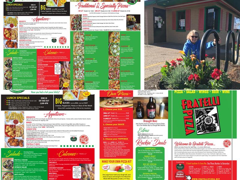 Fratelli Pizza Menu
