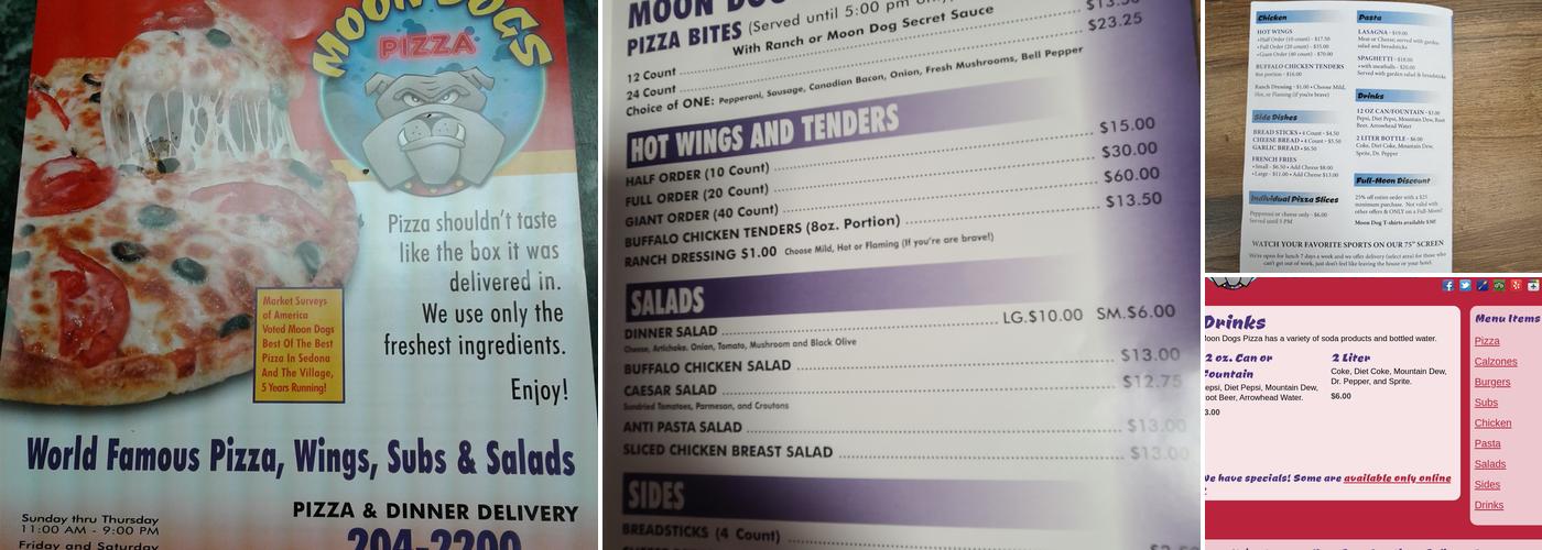 Moondog's Pizza & Dinner Menu