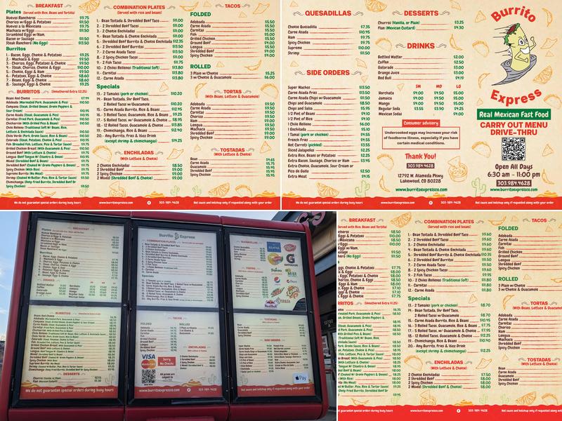 Burrito Express Menu