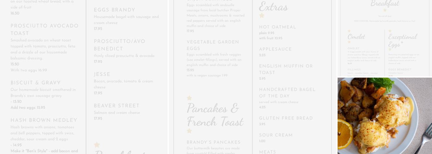 Brandy's Cafe Menu