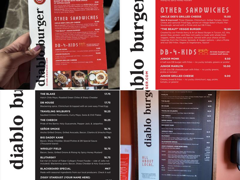 Diablo Burger Menu