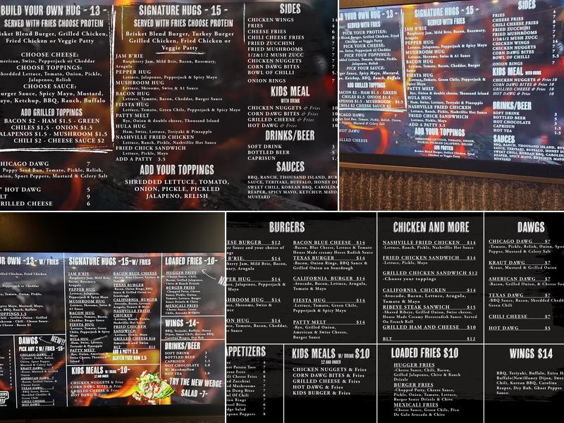 Bun Huggers Menu