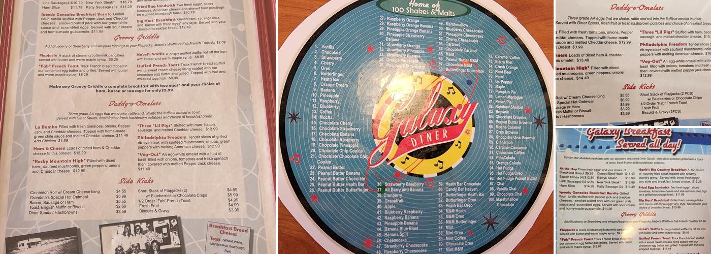 Galaxy Diner Menu