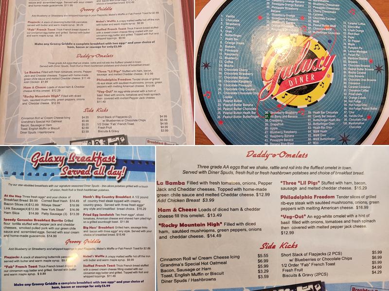 Galaxy Diner Menu