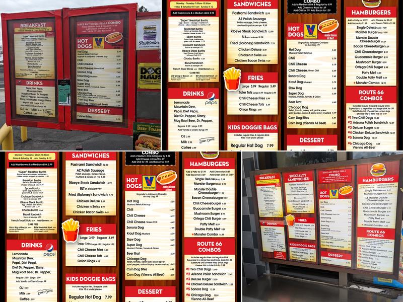 Route 66 Dog Haus Menu