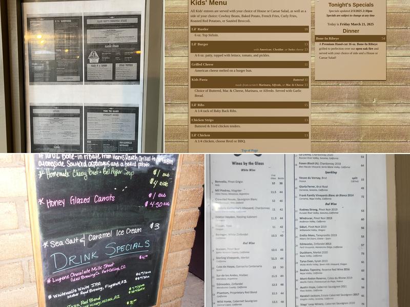 Black Barts Steakhouse Menu