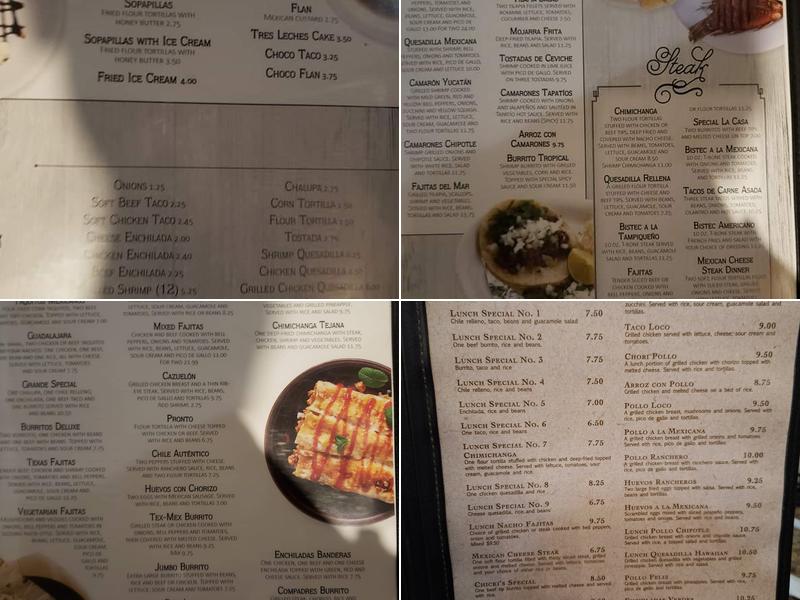 Compadres Mexican Restaurant Menu