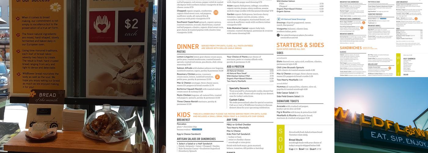 Wildflower Menu