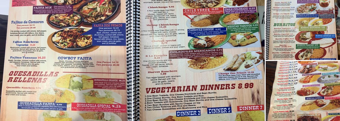 Dos Primos Menu