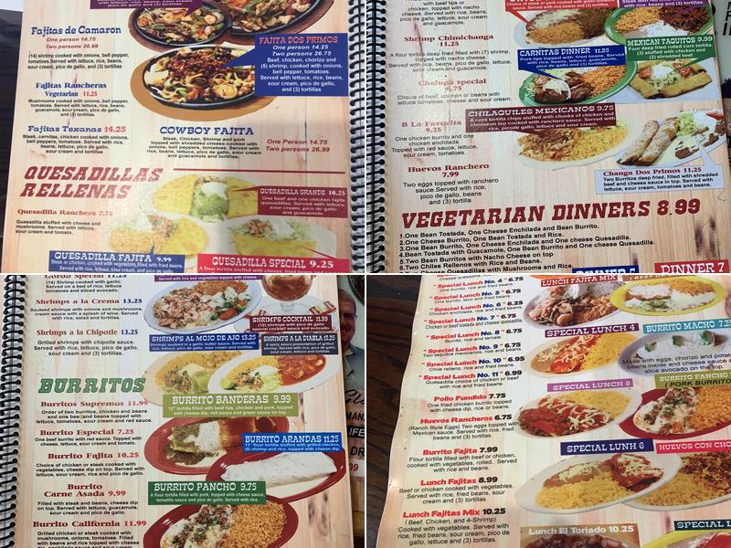 Dos Primos Menu