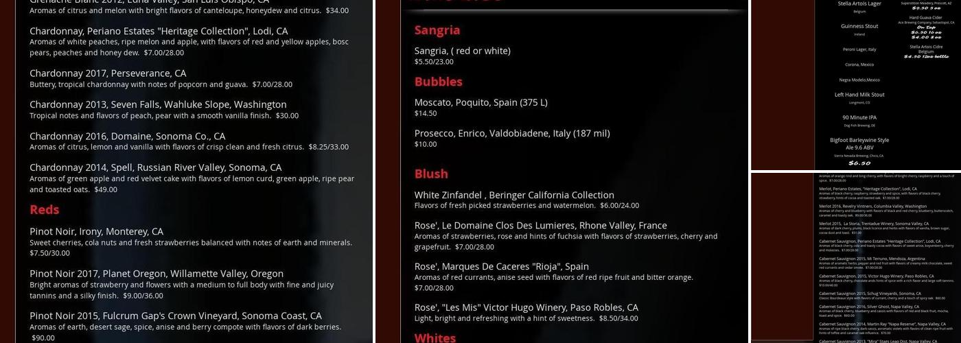 Red Raven Restaurant Menu