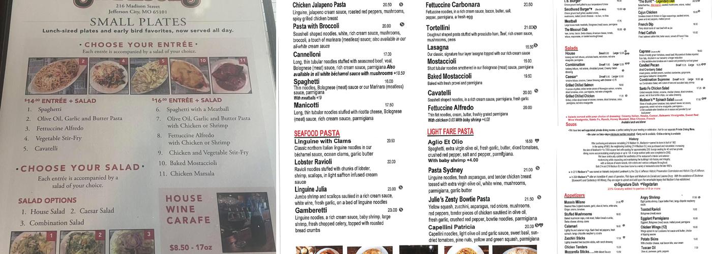 Madison's Menu
