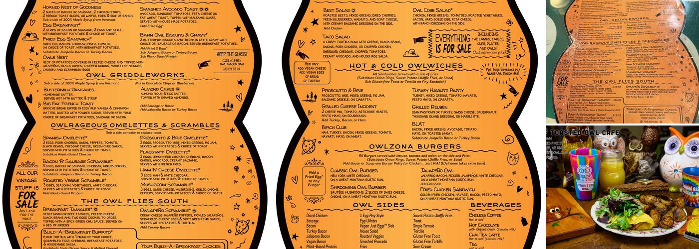 The Toasted Owl Cafe Menu
