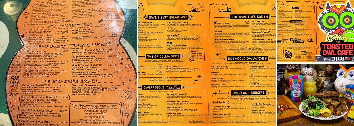 The Toasted Owl Cafe Menu