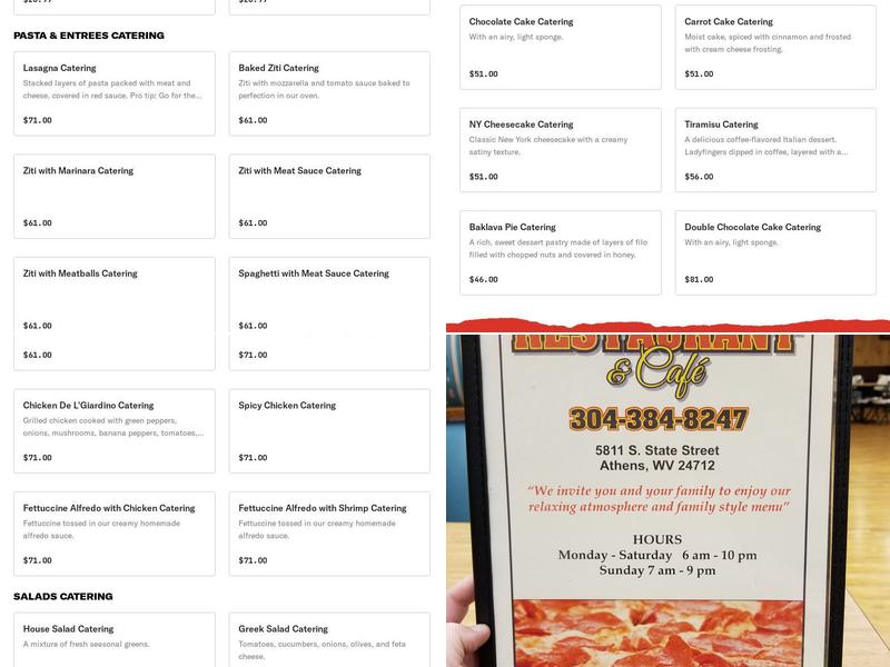 Moe's Restaurant and Cafe Menu