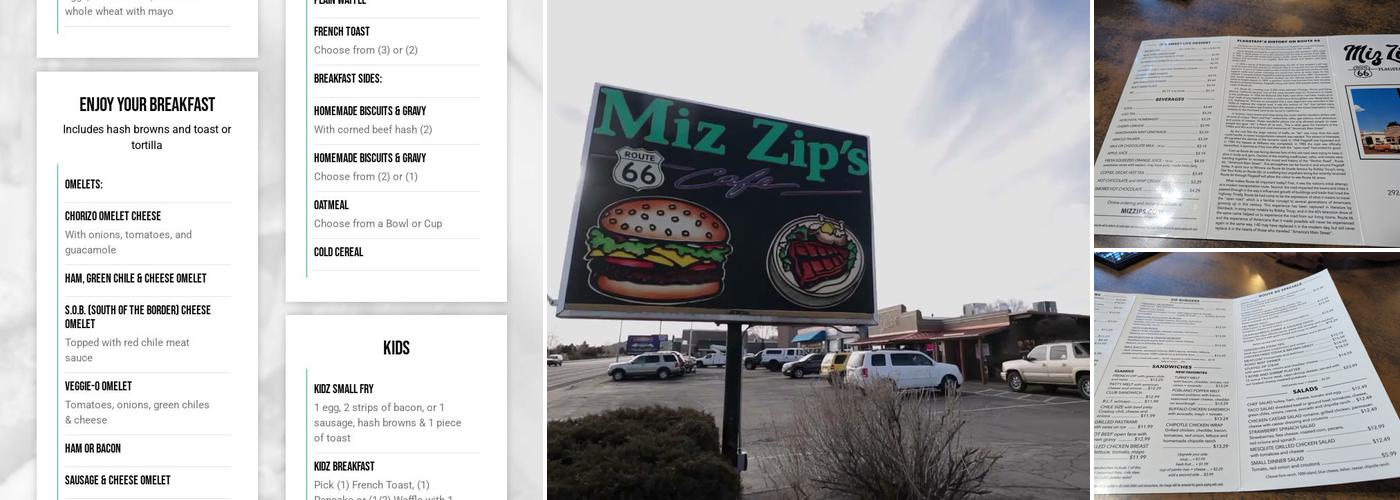 Miz Zip's Menu