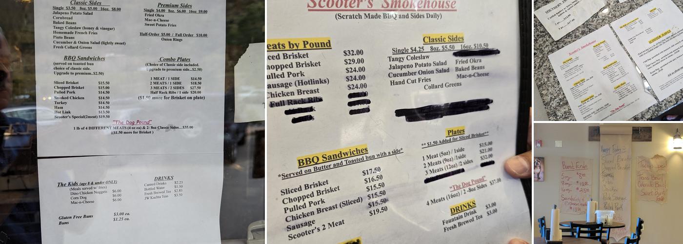 Scooter's Smokehouse & Grill Menu
