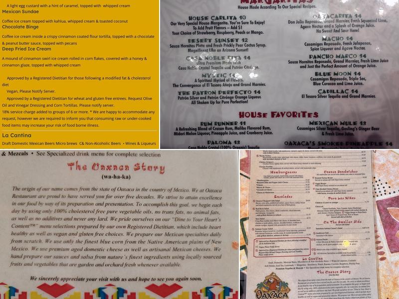 Oaxaca Restaurant Menu