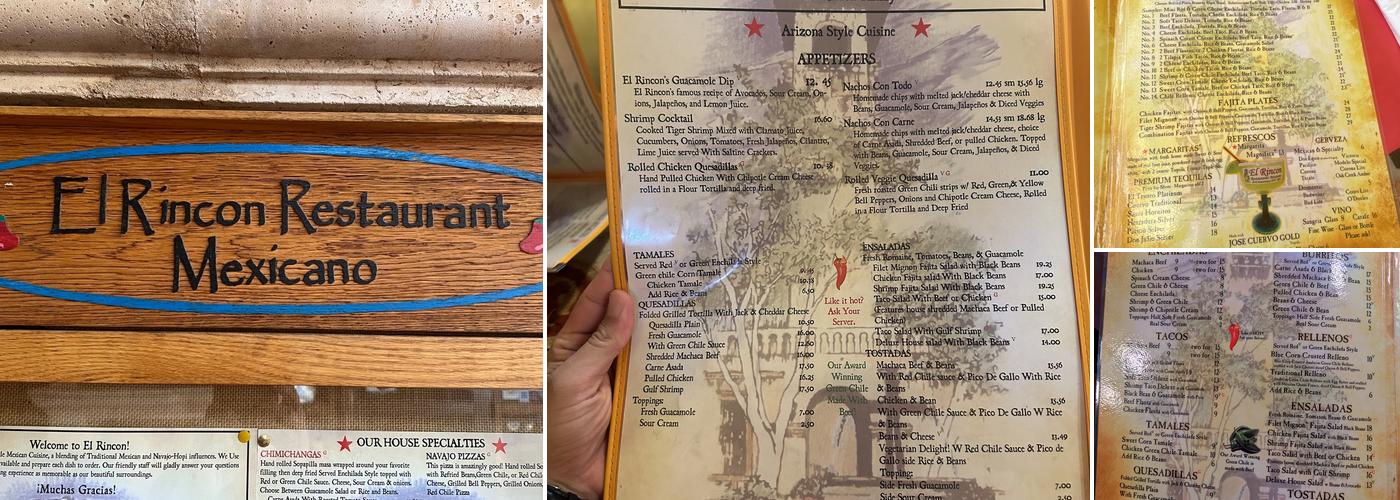 El Rincon Restaurante Mexicano Menu