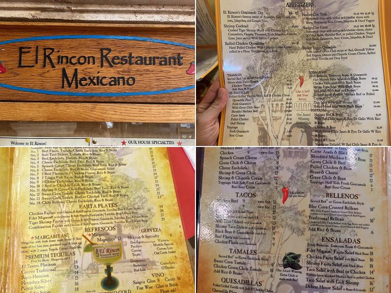 El Rincon Restaurante Mexicano Menu