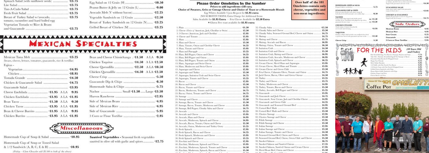 Coffee Pot Restaurant Menu