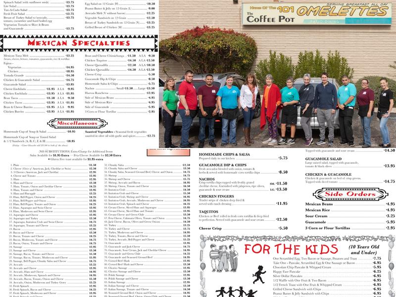 Coffee Pot Restaurant Menu