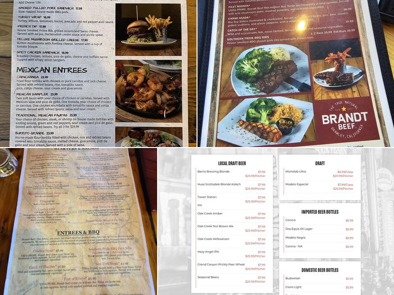 Open Range Grill and Tavern Menu