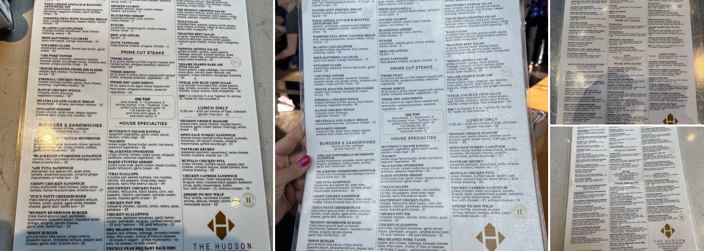 The Hudson Menu
