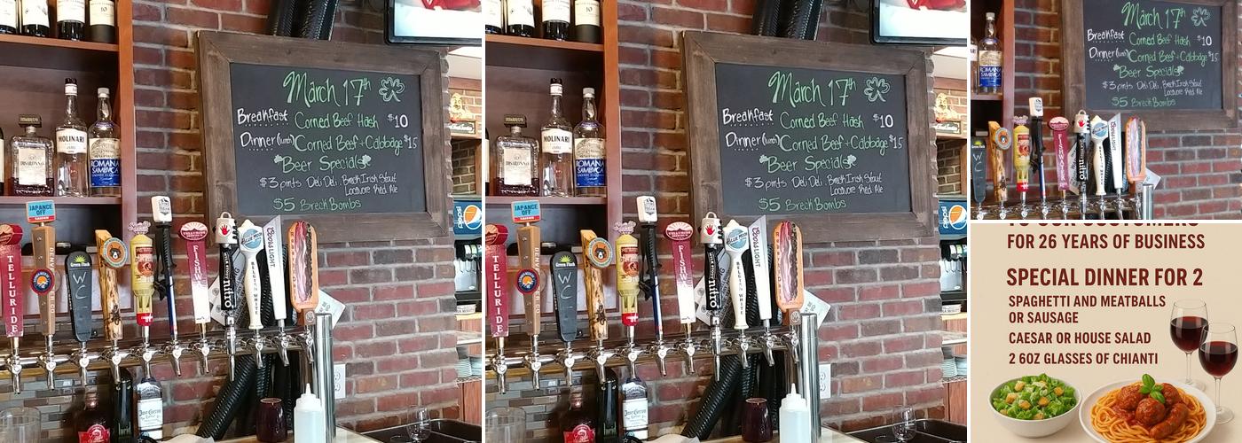 Robert's Italian Restaurant and Deli Menu