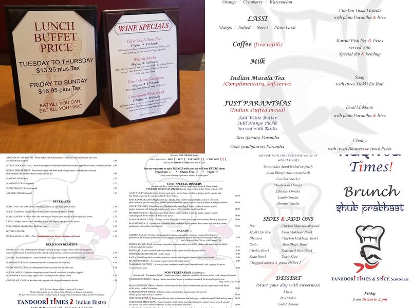 tandoori Menu