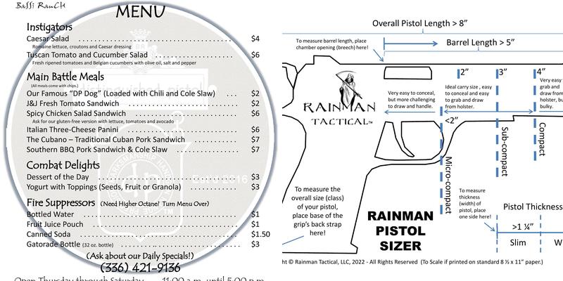 Bassi Ranch - Shooting Range & DP Cafe Menu