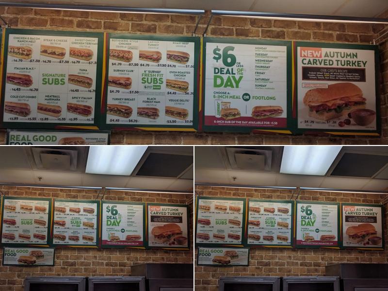Subway Menu