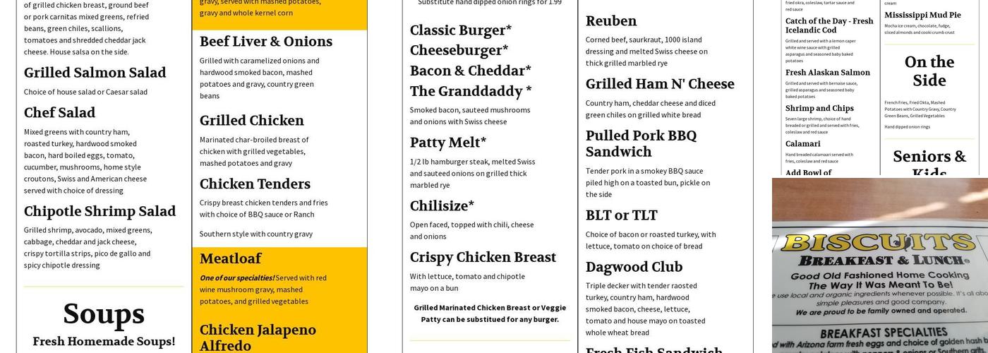 Biscuits Menu