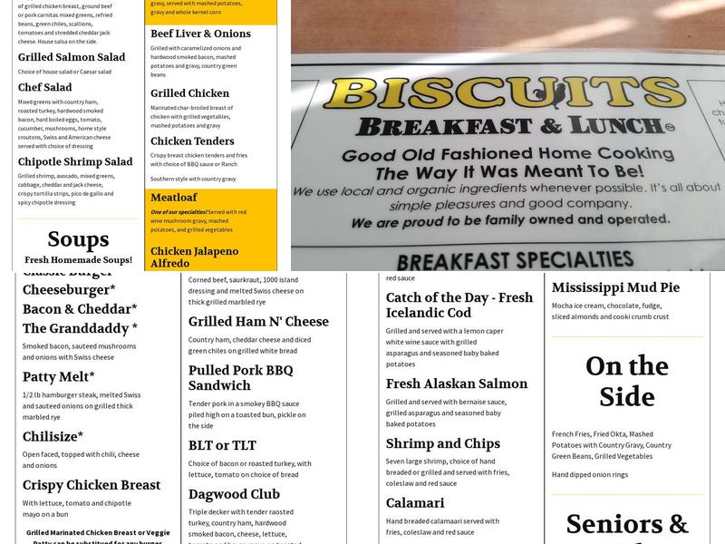 Biscuits Menu