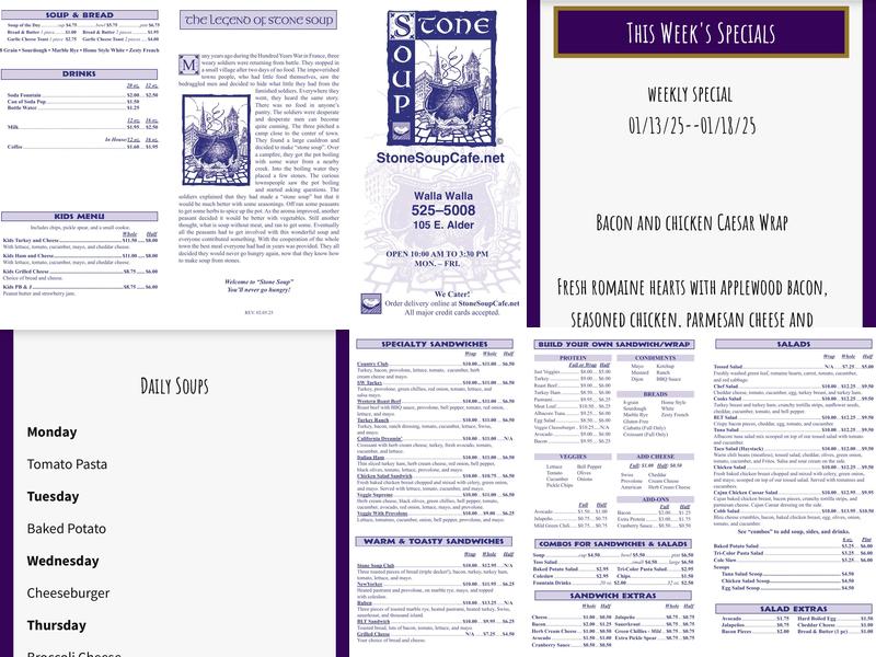 Stone Soup Menu