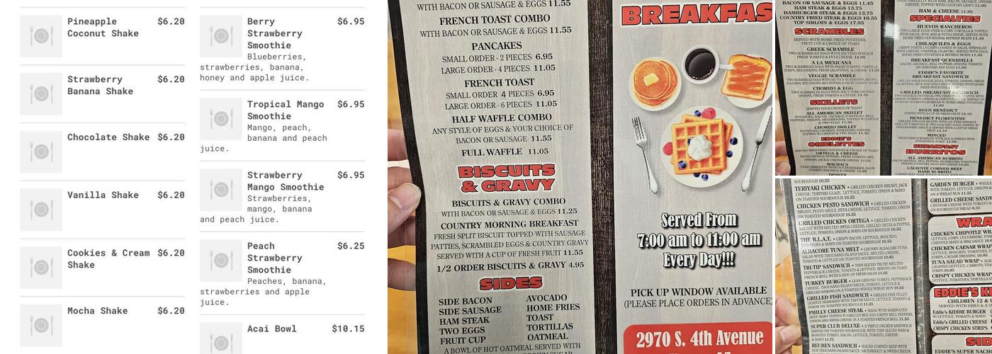 Eddie's Grill Menu
