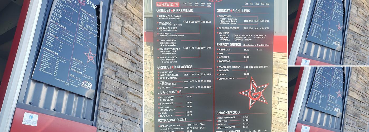 Grindstar Coffee Menu
