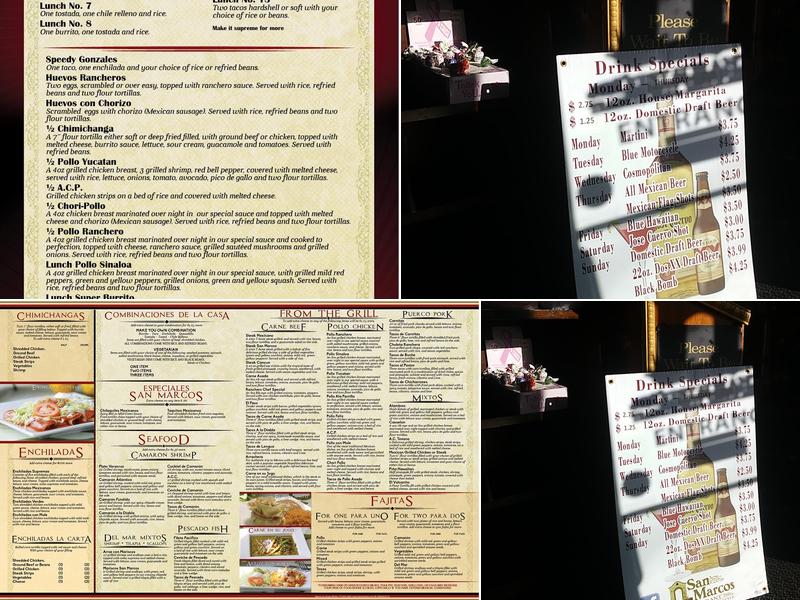 San Marcos Mexican Restaurant Menu