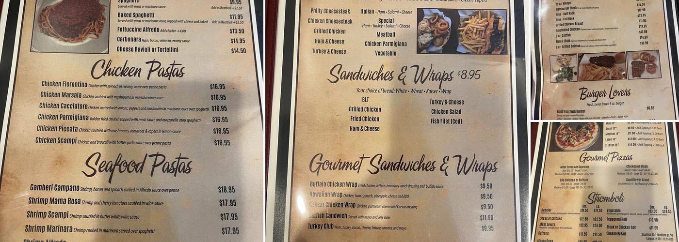 Mama Rosa's Menu