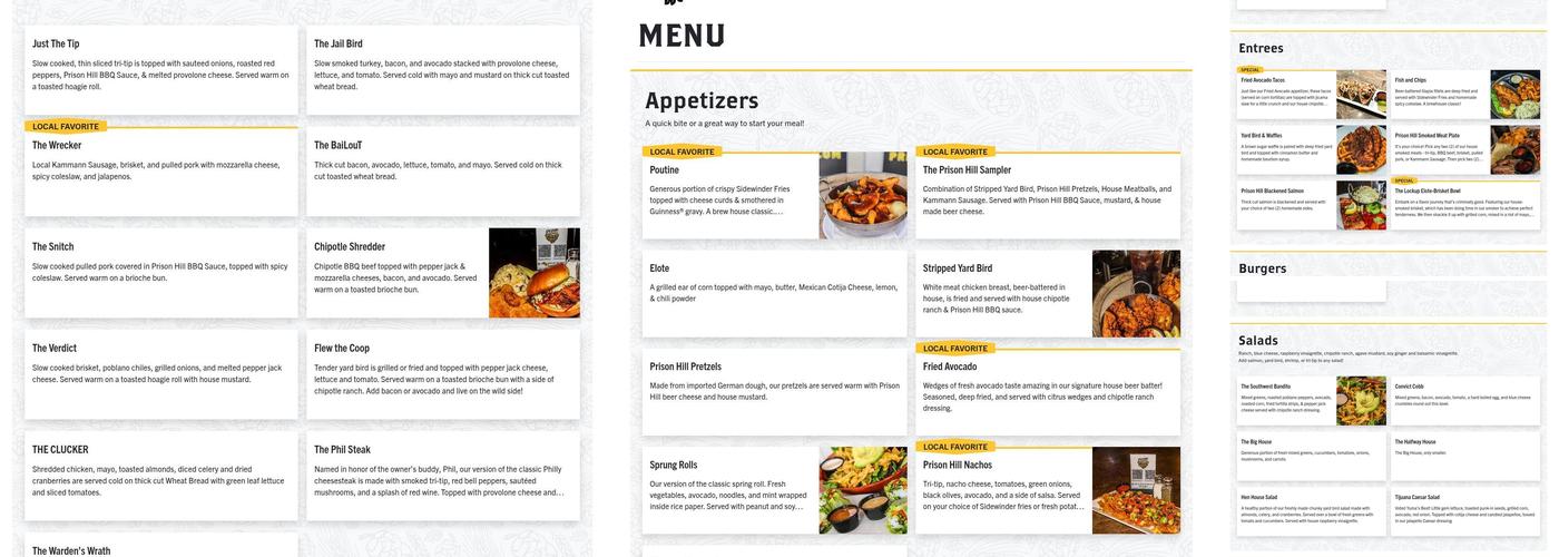 Prison Hill Brewing Company Menu