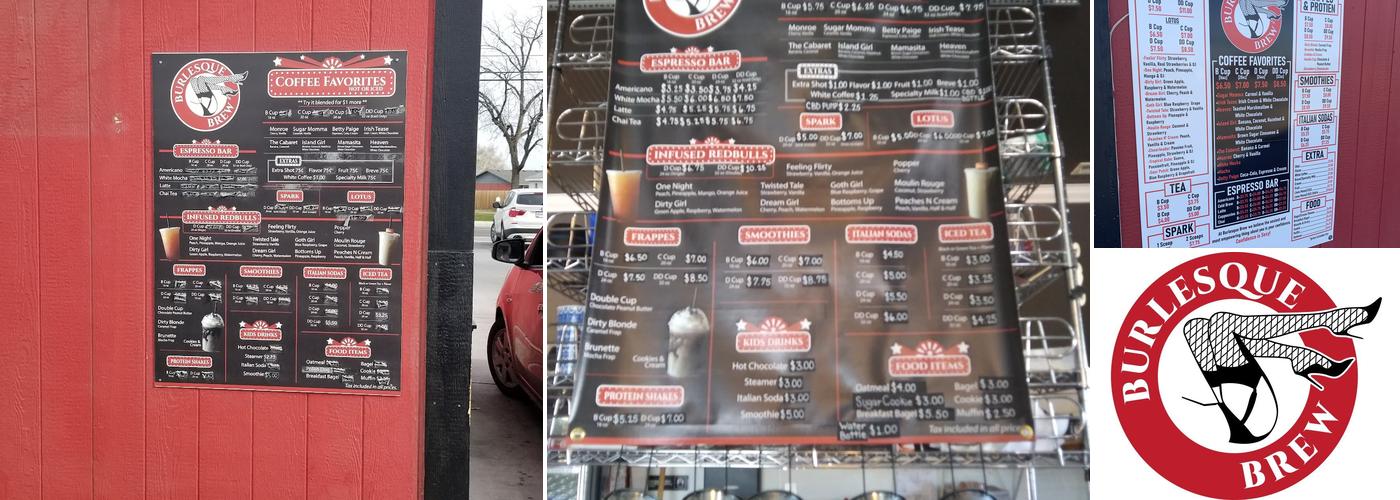 Burlesque Brew Coffee Menu