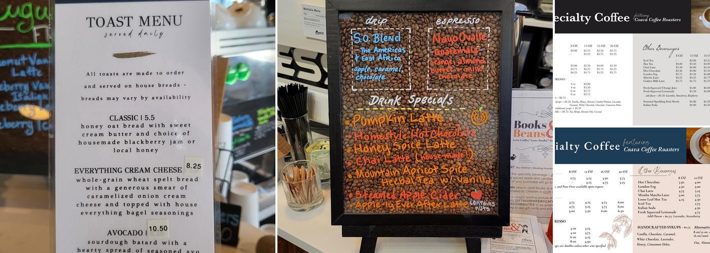 Ethos Bakery Menu