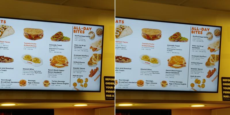 Dunkin' Menu