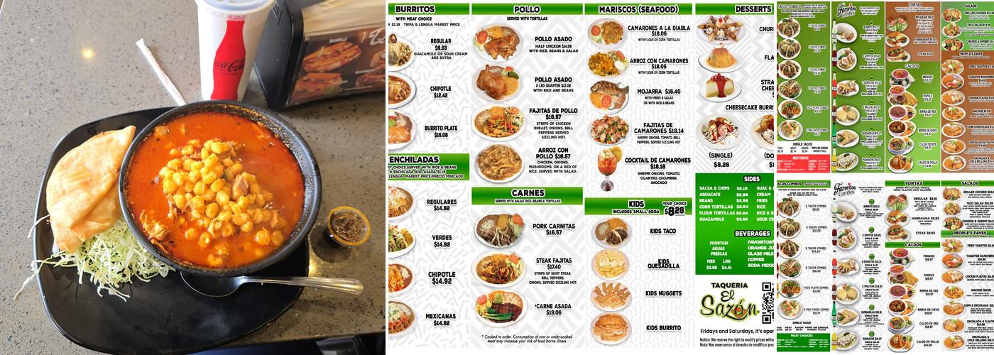 Taqueria El Sazon - Pasco Menu