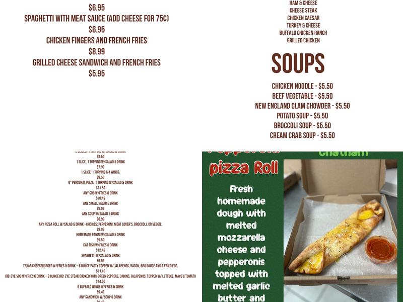 Frank's Pizza Menu