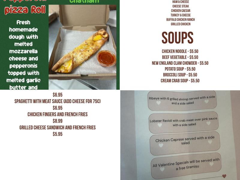 Frank's Pizza Menu